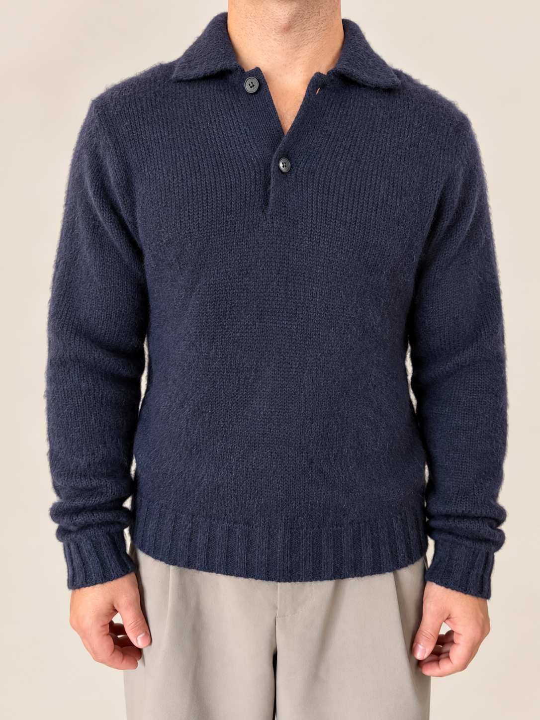 Polo con Mohair Blu