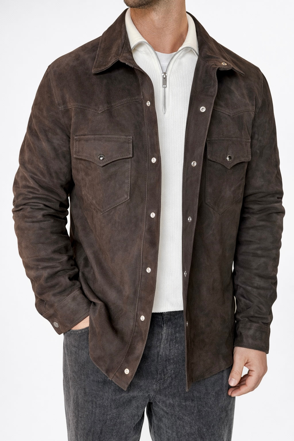 Camicia in pelle moro
