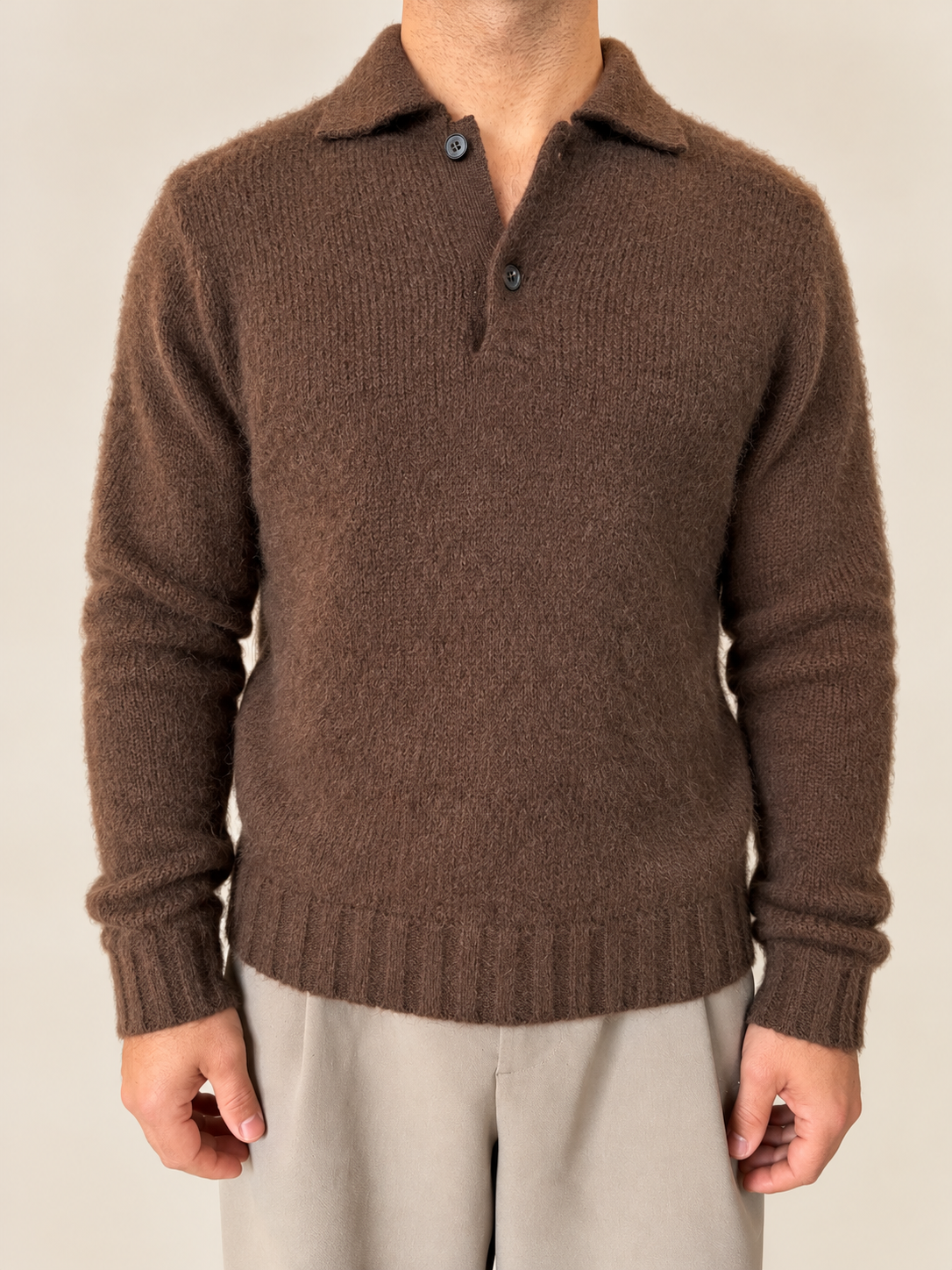 Polo Marrone Con mohair