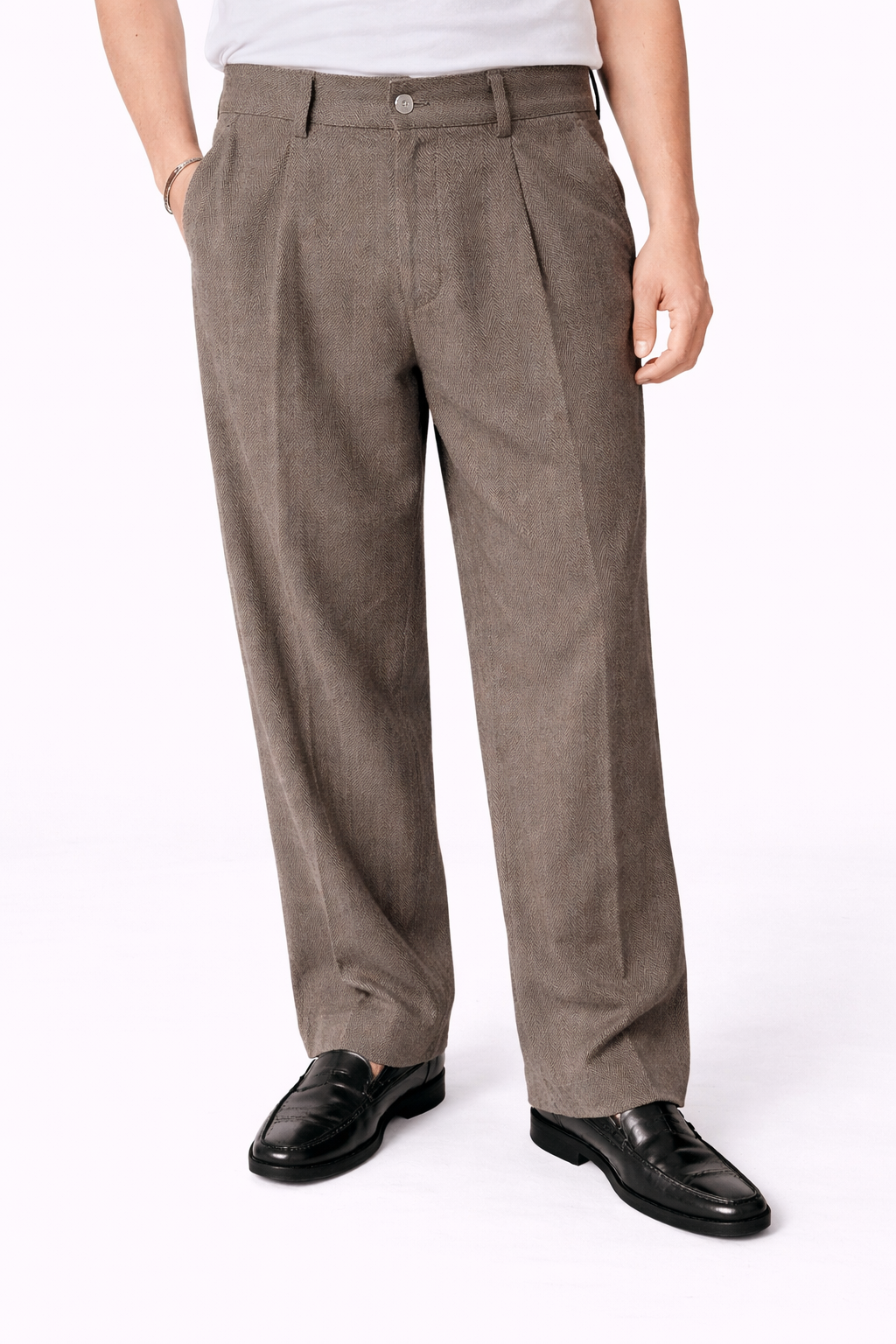 Pantalone Regular Tortora 100% Lino