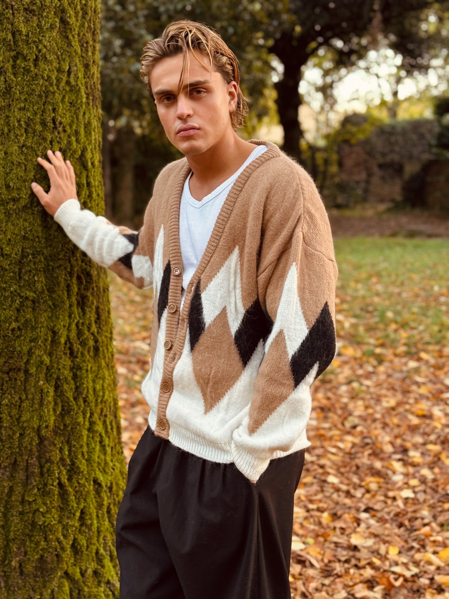 Cardigan Diamonds Cammello