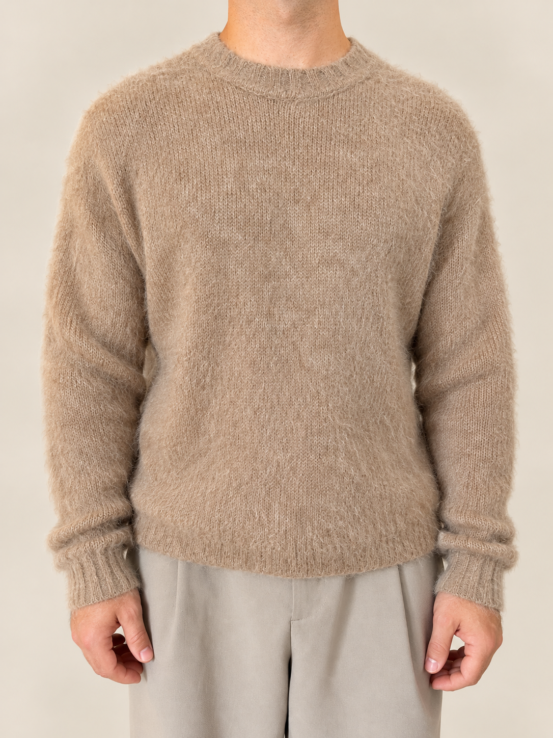 Maglione Cammello con Mohair