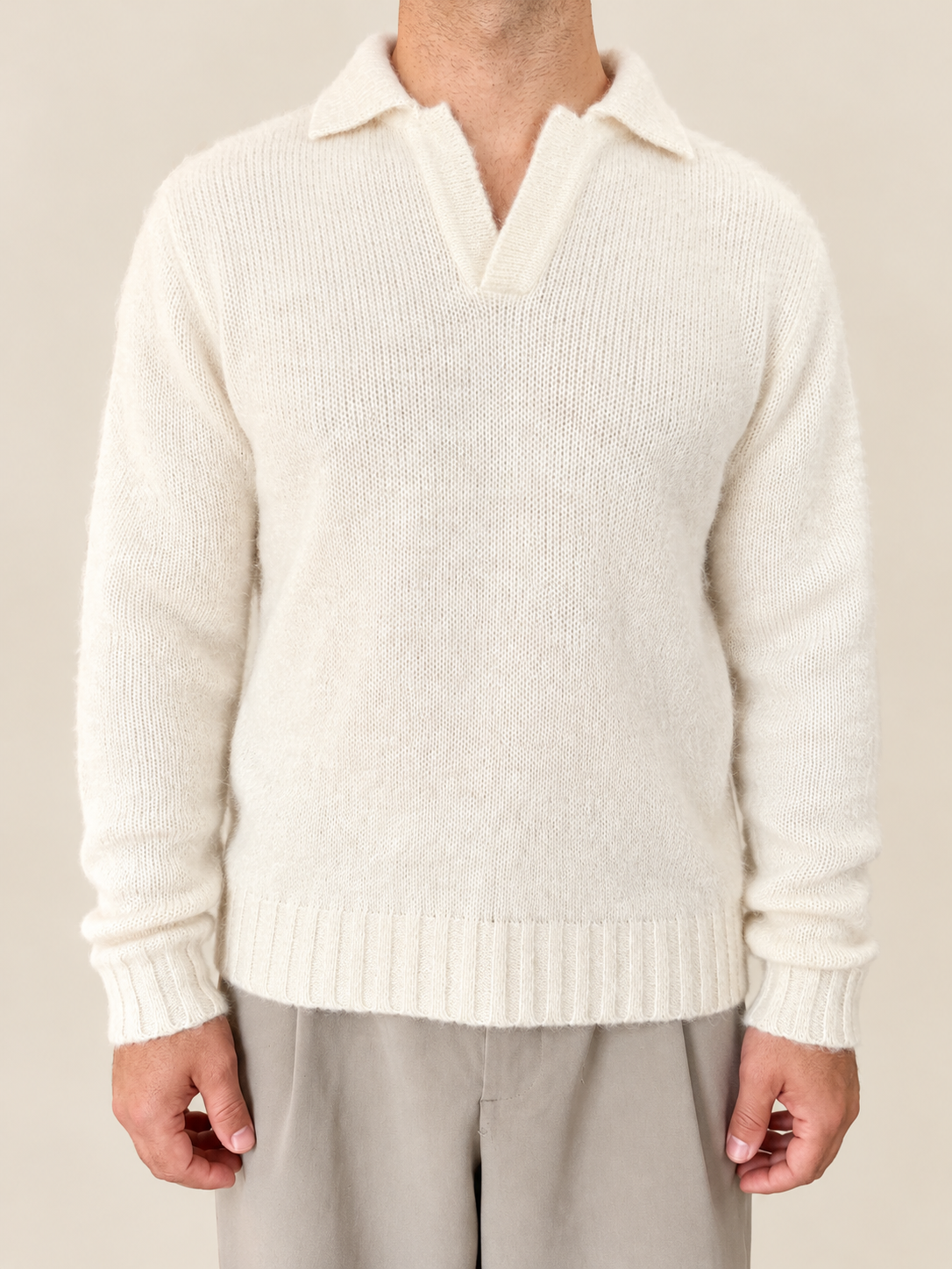 Polo con Mohair Bianco