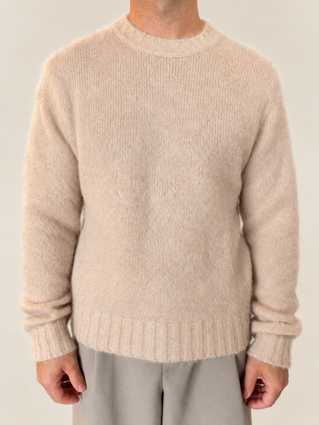 Maglione con Mohair Cipria