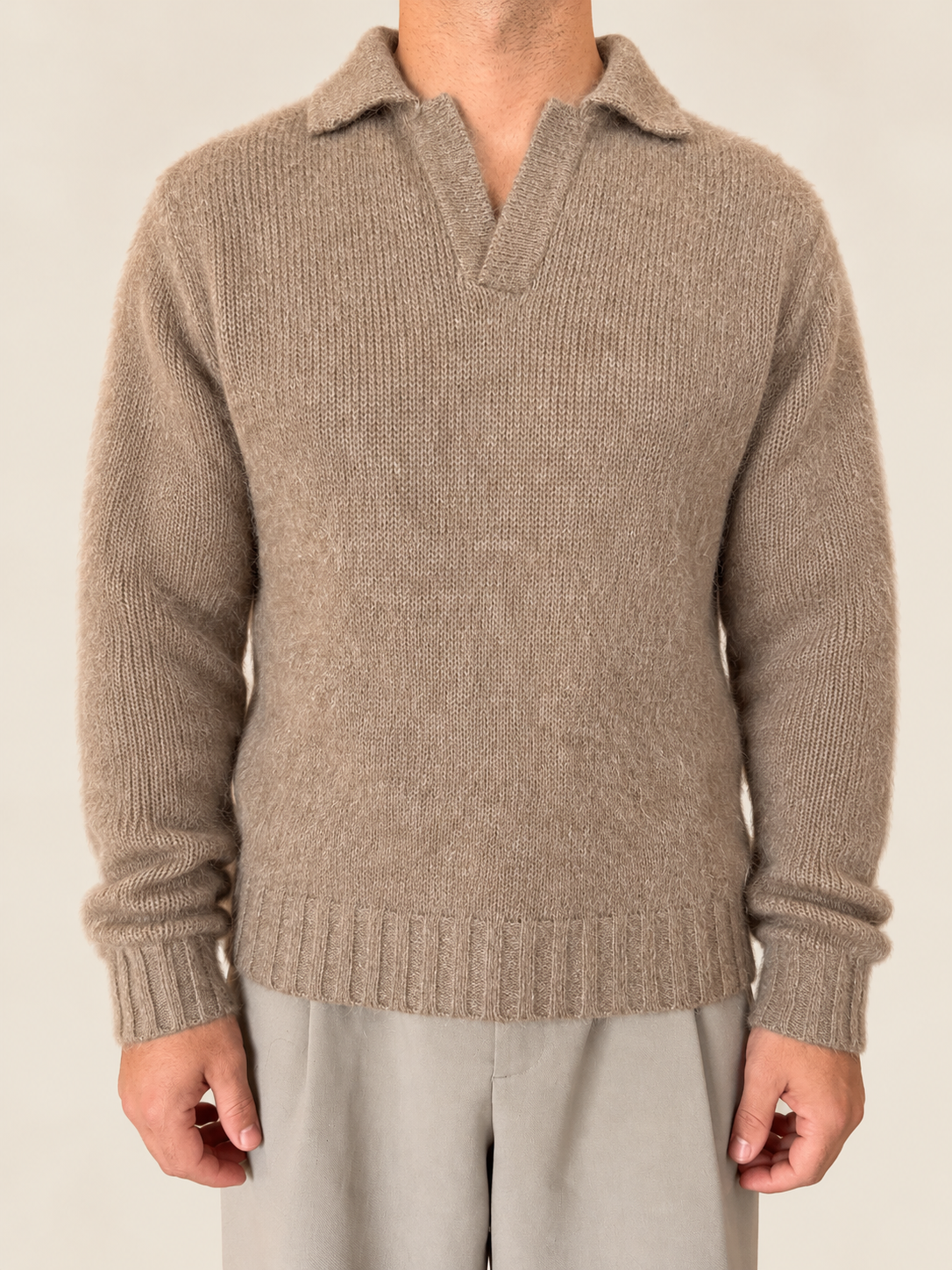 Polo con Mohair Cammello