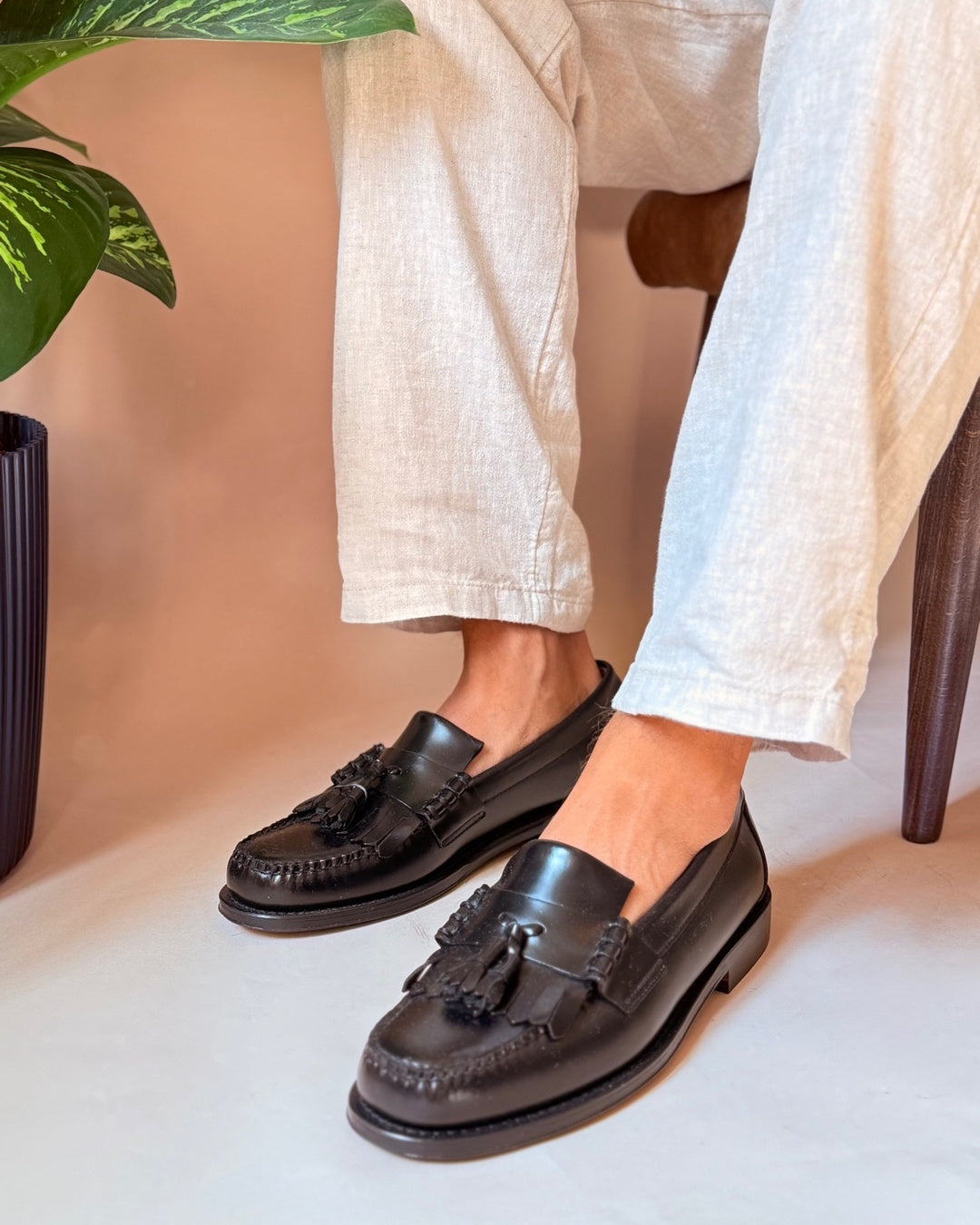 Mocassino in Pelle Nero con Nappina G.H. Bass