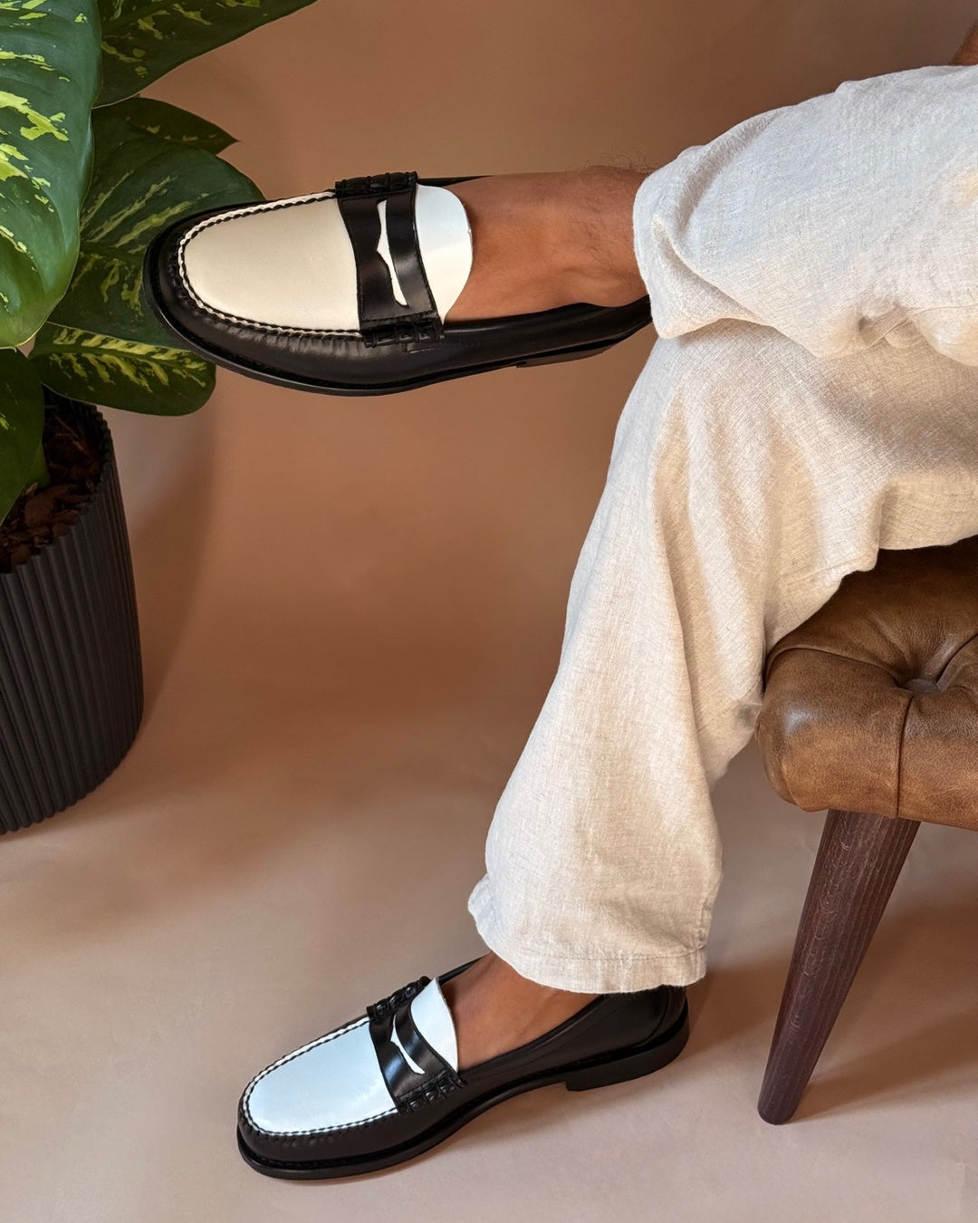 Mocassino in Pelle Black & White G.H. Bass