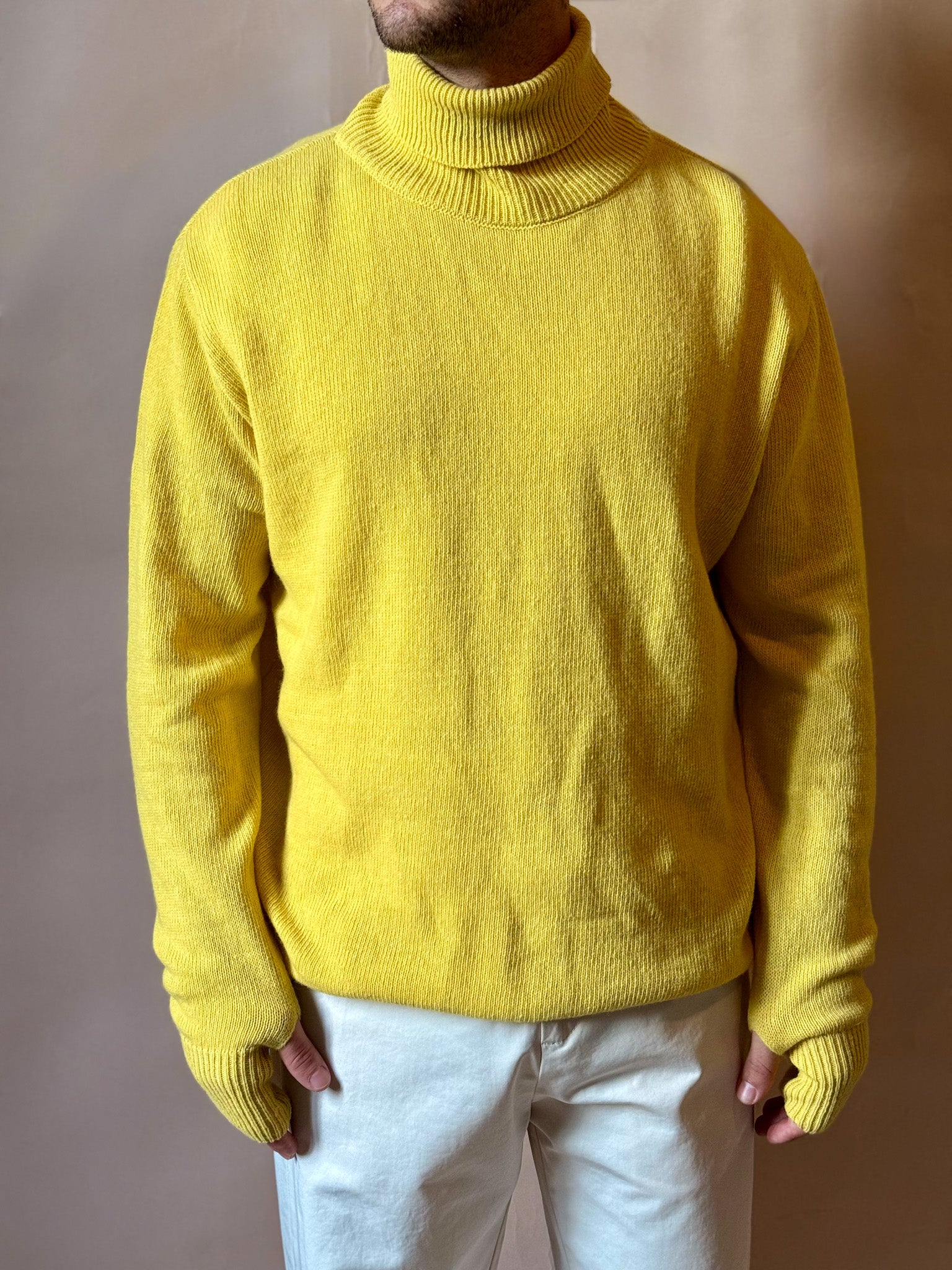 Maglione Collo Alto Giallo