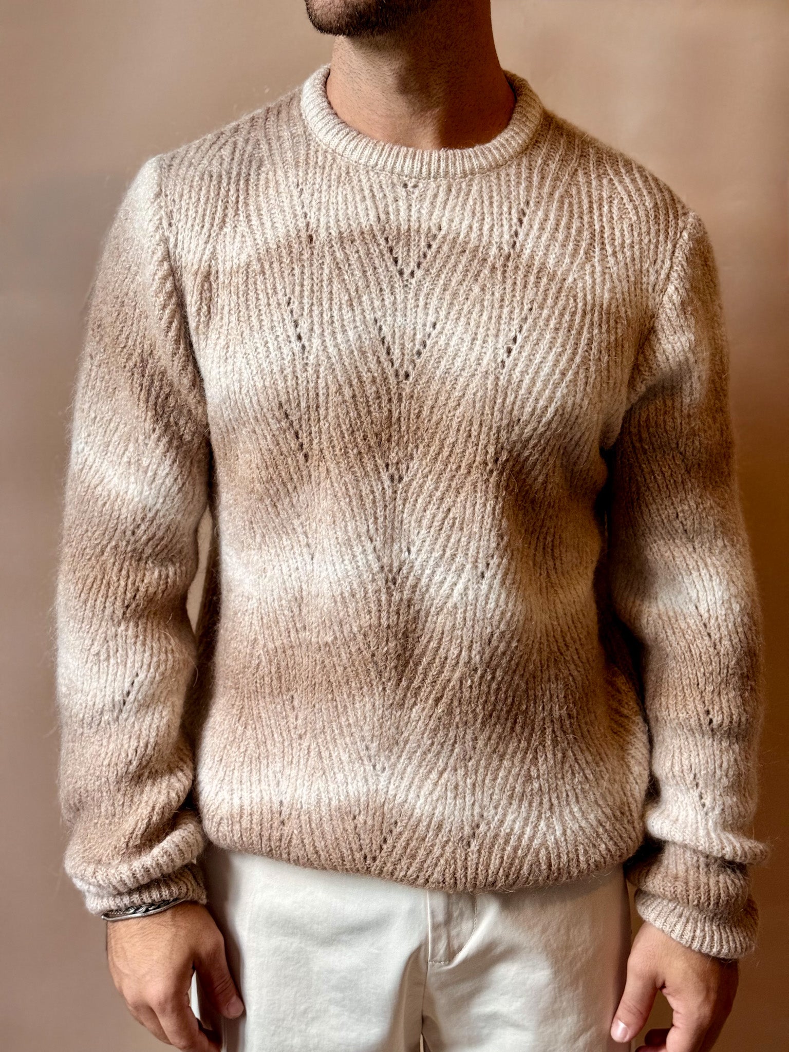 Maglione Girocollo Panna e Cammello