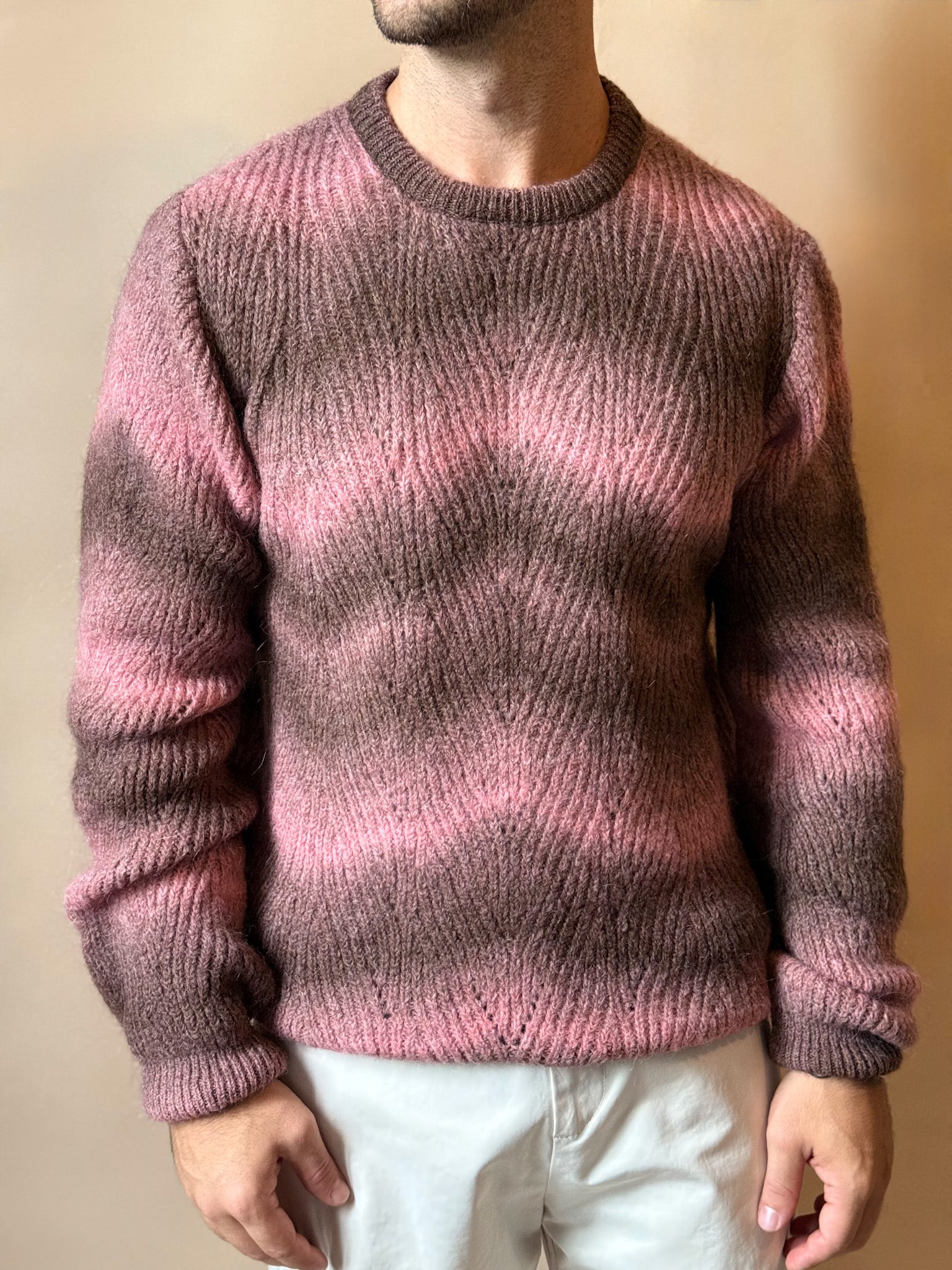 Maglione Girocollo Brown e Cipria