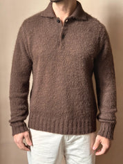 Polo con Mohair Chiusura a Bottone