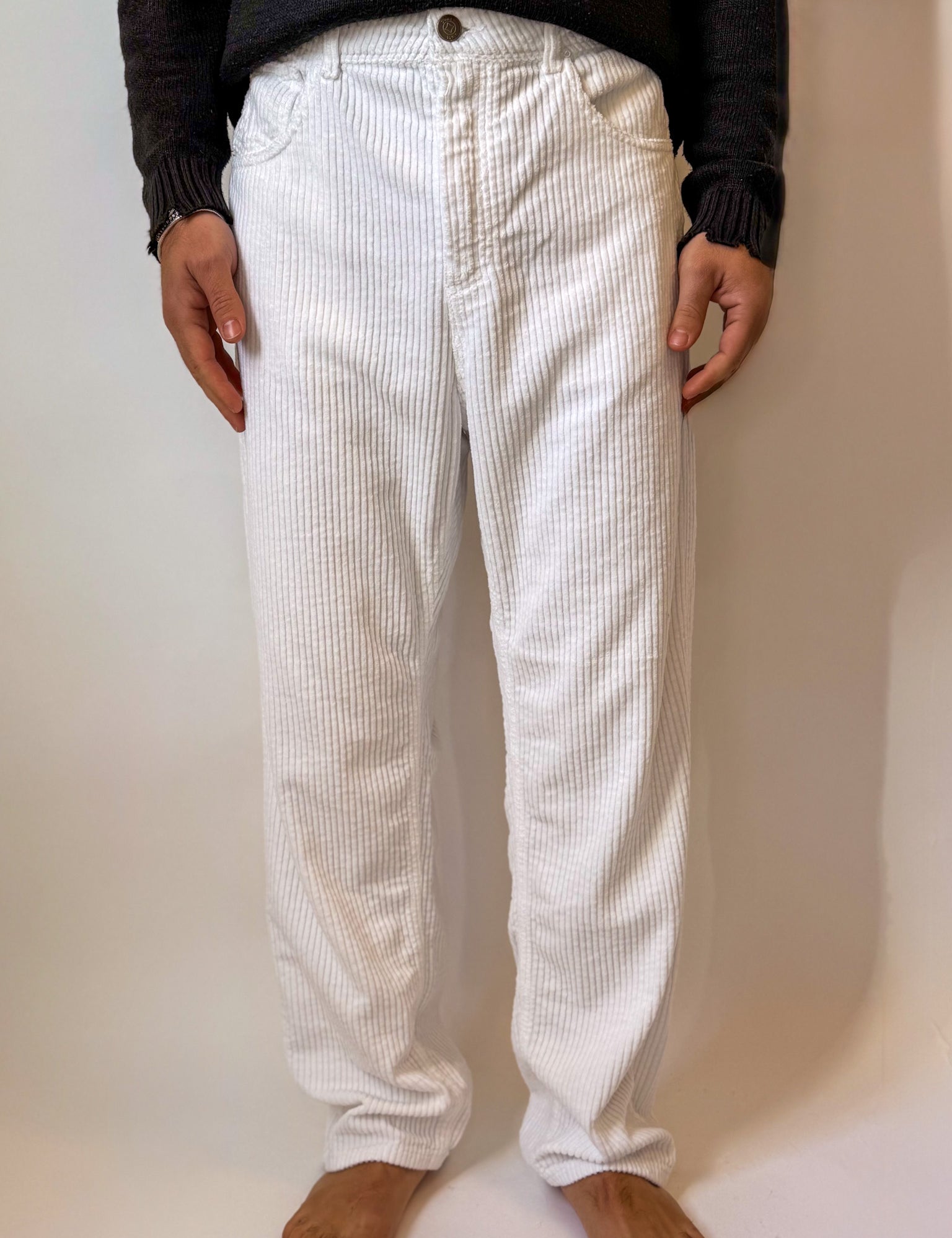 Pantalone Fango in Velluto a Coste 100% Cotone