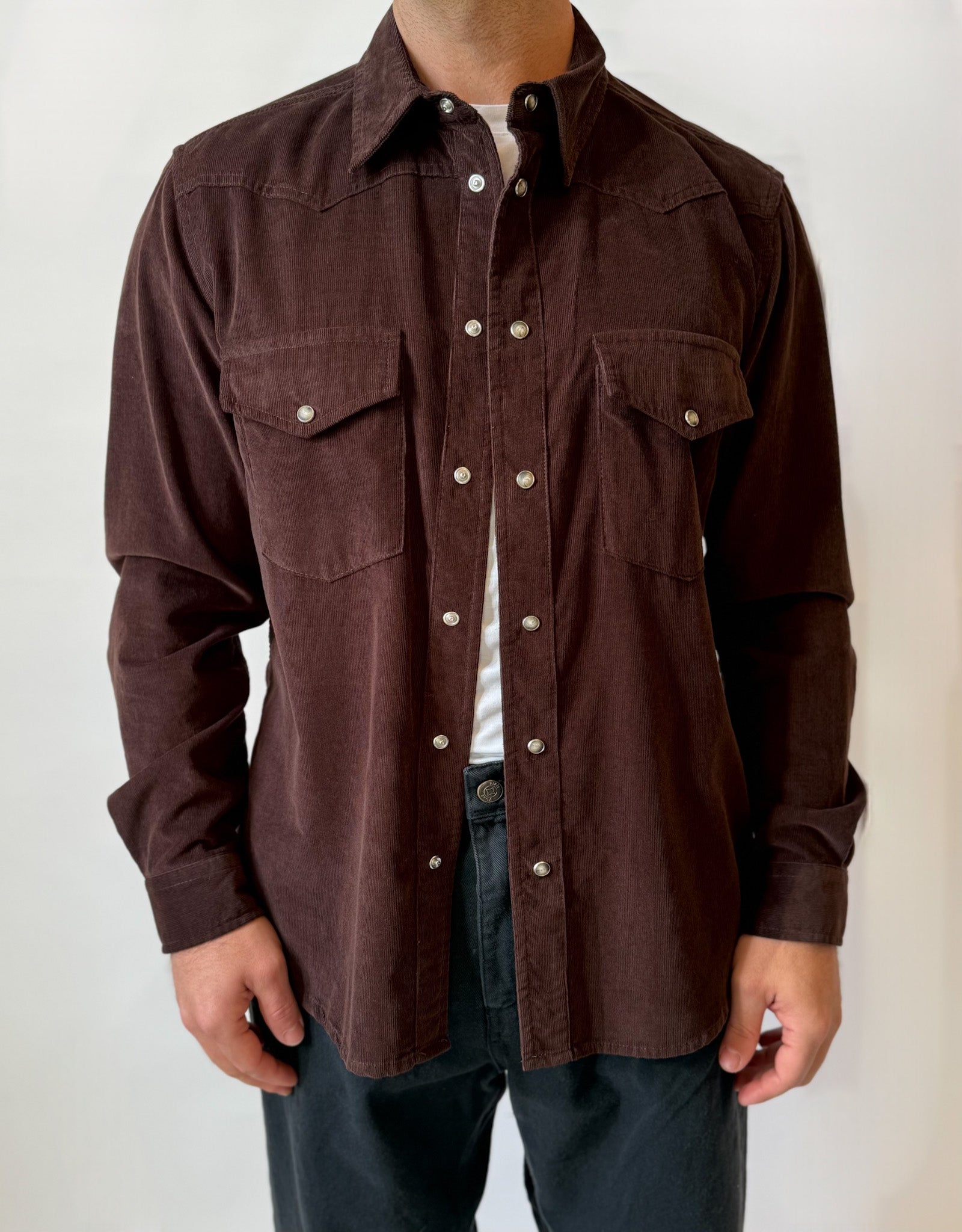 Camicia in Velluto Marrone