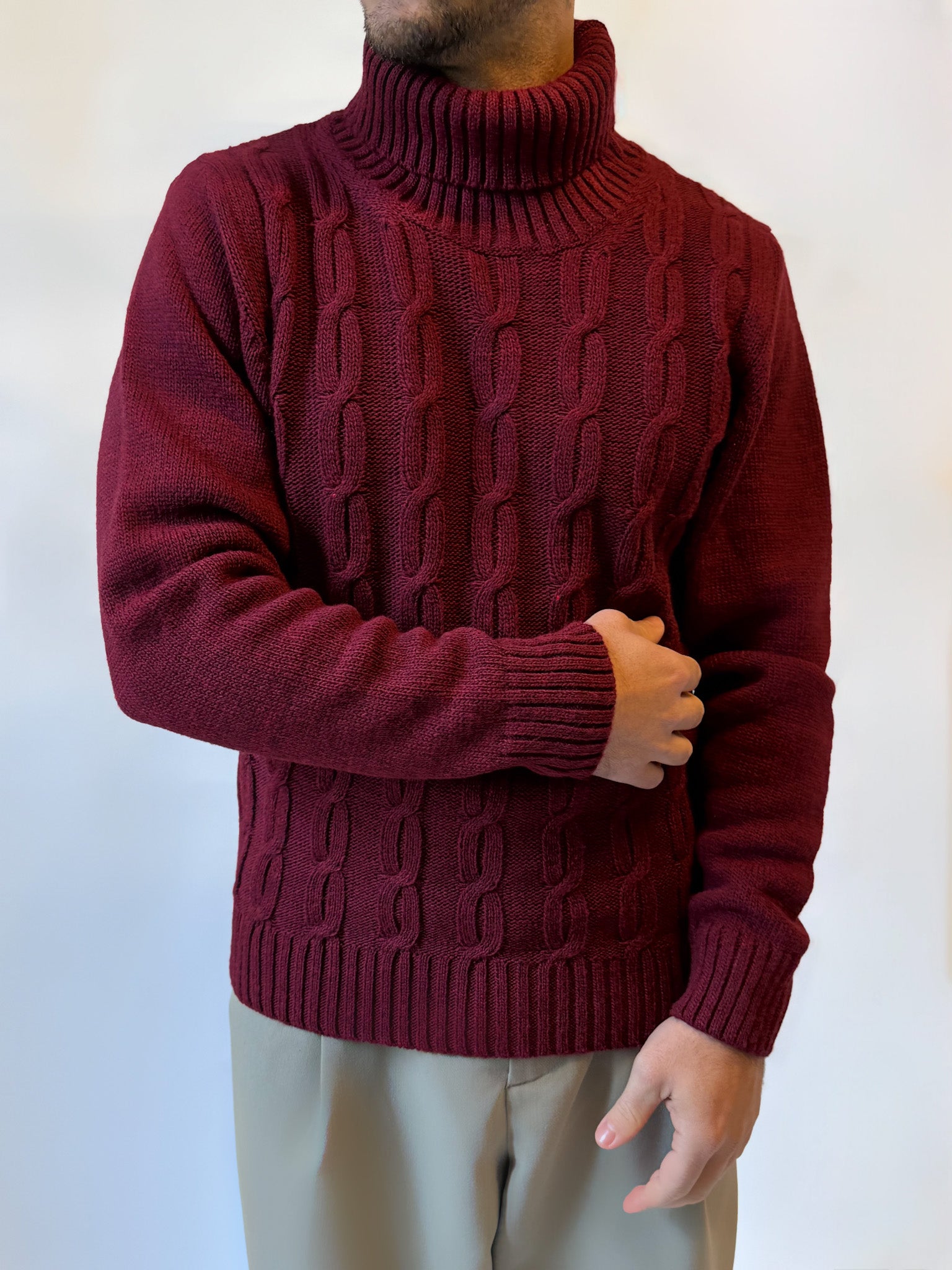 Maglione Dolcevita Bordeaux