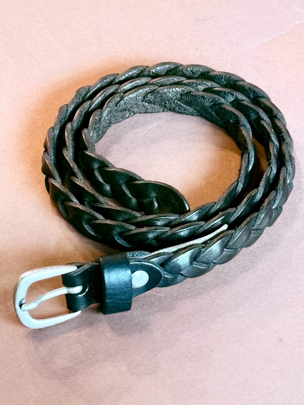 Cintura in Pelle Intrecciata