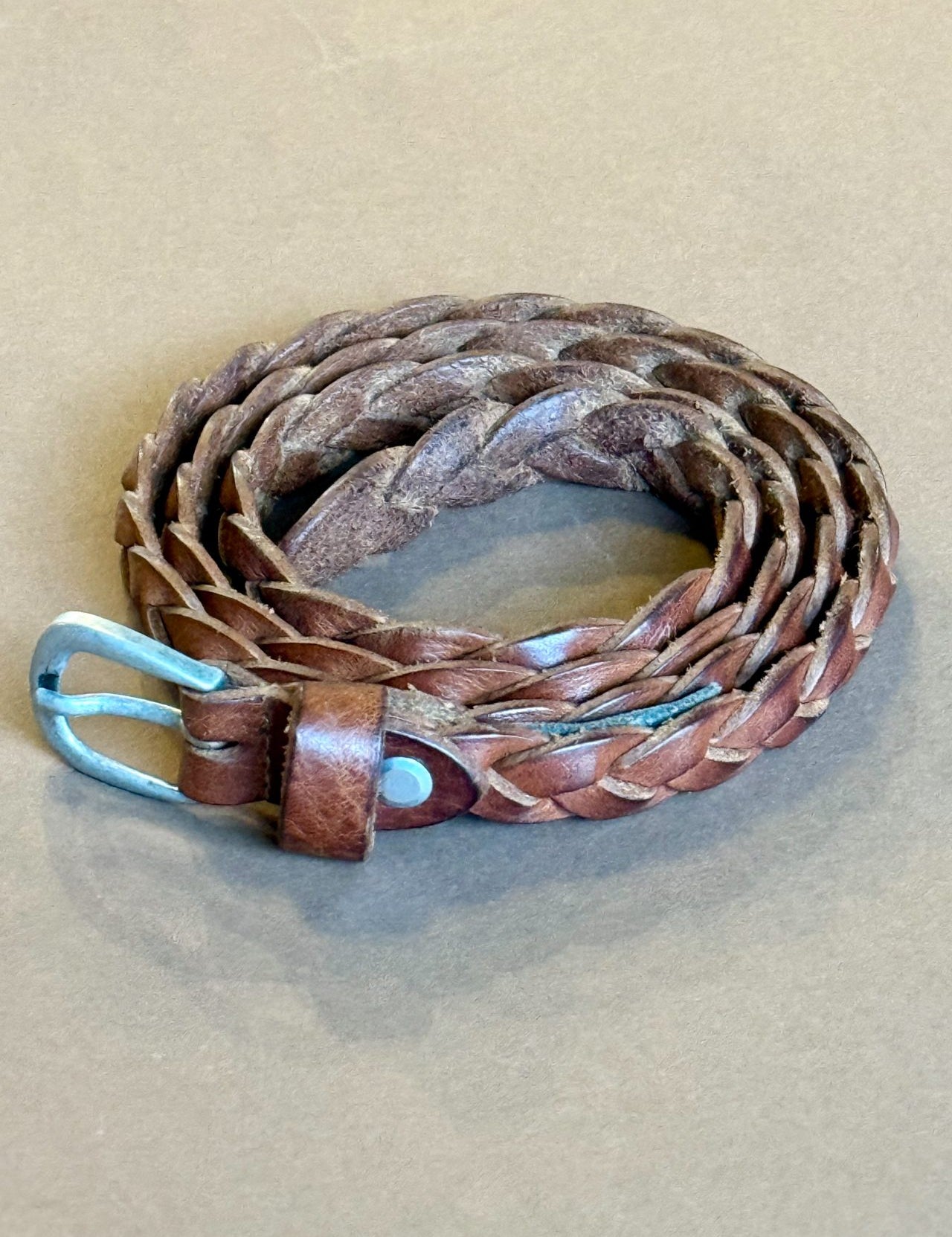 Cintura in Pelle Intrecciata